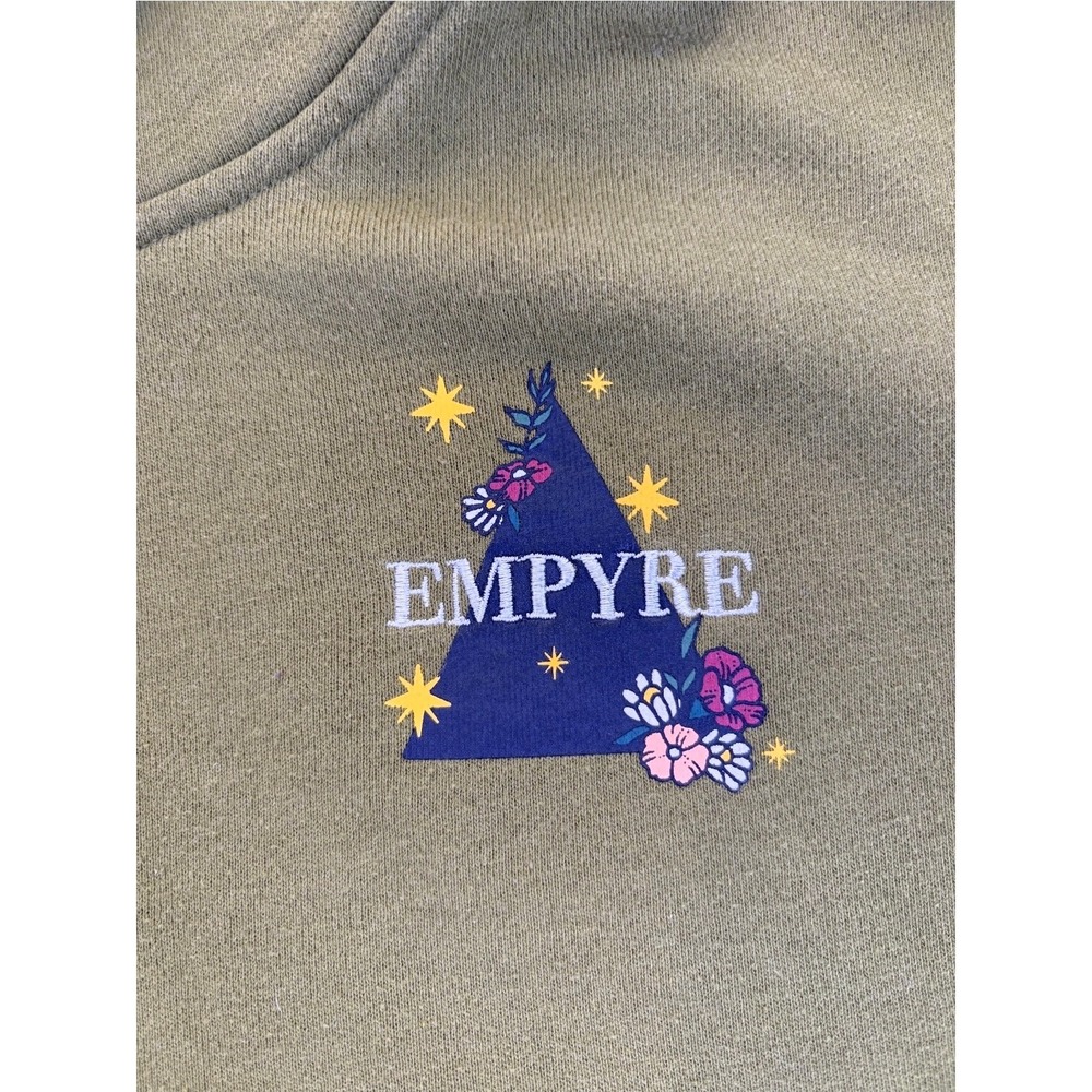 Empyre Elena Snake Hoodie Womens Large Olive Green Sherpa Lined Pullover Graphic - Picture 3 of 7